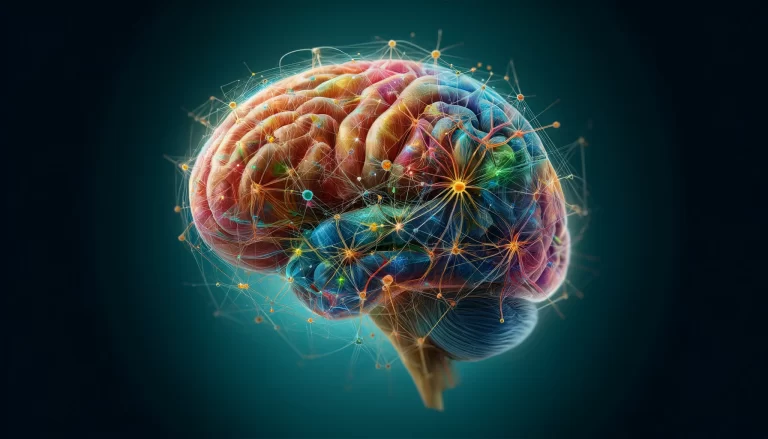 Rappresentazione del cervello e delle sue connessioni.