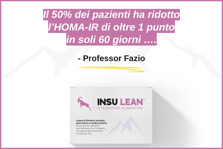 Il 50% dei pazienti ha ridotto l’HOMA-IR di oltre 1 punto in 60 giorni grazie all'integratore Insu Lean a base di Berberis aristata, Quercetina e Cardo mariano.
